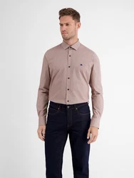 LERROS Langarmhemd mit Haifischkragen  Rot/Dunkelrot/Khaki/Lila
