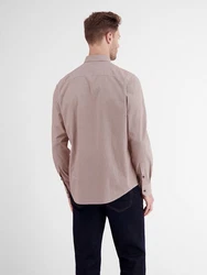 LERROS Langarmhemd mit Haifischkragen  Rot/Dunkelrot/Khaki/Lila