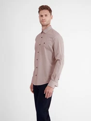 LERROS Langarmhemd mit Haifischkragen  Rot/Dunkelrot/Khaki/Lila