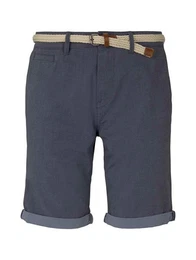 Shorts Yarn Dyed mit Grtel aus 100% Baumwolle