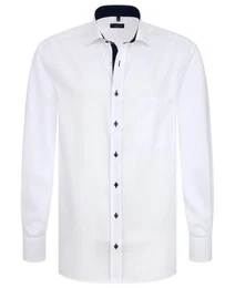 Klassische Bluse COMFORT FIT Langarm Hemd wei 8100-00-E137