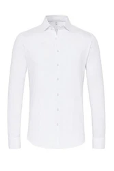 DESOTO Langarm Businesshemd im Uni-Look Weiß/Creme