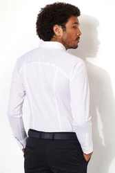 DESOTO Langarm Businesshemd im Uni-Look Weiß/Creme