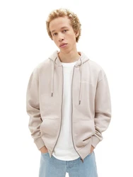TOM TAILOR Denim Kapuzenjacke mit Reißverschluss Beige/Khaki/Braun/Lila