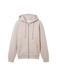 TOM TAILOR Denim Kapuzenjacke mit Reißverschluss Beige/Khaki/Braun/Lila