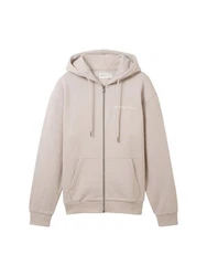 TOM TAILOR Denim Kapuzenjacke mit Reißverschluss Beige/Khaki/Braun/Lila