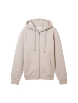TOM TAILOR Denim Kapuzenjacke mit Reißverschluss Beige/Khaki/Braun/Lila