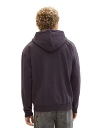 TOM TAILOR Denim Kapuzenjacke mit Reißverschluss anthrazit/wei