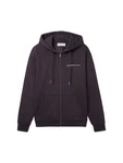 TOM TAILOR Denim Kapuzenjacke mit Reißverschluss anthrazit/wei