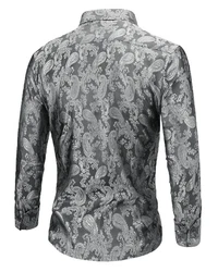 Allthemen Langarmhemd Regular Fit Herren Freizeithemd Dunkelgrau/Grau/Schwarz