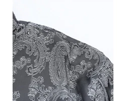 Allthemen Langarmhemd Regular Fit Herren Freizeithemd Dunkelgrau/Grau/Schwarz