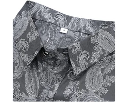 Allthemen Langarmhemd Regular Fit Herren Freizeithemd Dunkelgrau/Grau/Schwarz