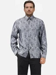 Allthemen Langarmhemd Regular Fit Herren Freizeithemd Dunkelgrau/Grau/Schwarz