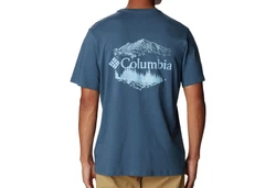 Columbia Kurzarmshirt Rockaway River Back Graphic T-Shirt mit Rundhalsausschnitt Hellblau/Blau/Dunkelblau