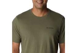 Columbia Kurzarmshirt Rockaway River Back Graphic T-Shirt mit Rundhalsausschnitt Dunkelgrün/Khaki