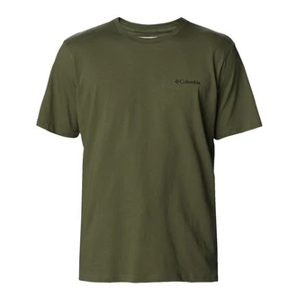 Columbia Kurzarmshirt Rockaway River Back Graphic T-Shirt mit Rundhalsausschnitt Dunkelgrün/Khaki