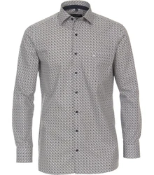 CASAMODA Langarmhemd Comfort Fit Grau/Dunkelgrau