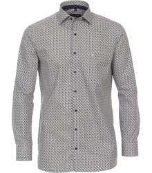 CASAMODA Langarmhemd Comfort Fit Grau/Dunkelgrau