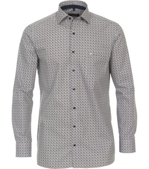 CASAMODA Langarmhemd Comfort Fit Grau/Dunkelgrau