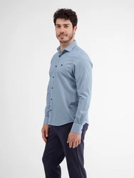LERROS Langarmhemd mit Haifischkragen  Blau/Grau/Hellblau