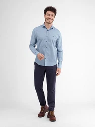 LERROS Langarmhemd mit Haifischkragen  Blau/Grau/Hellblau