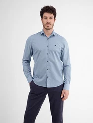 LERROS Langarmhemd mit Haifischkragen  Blau/Grau/Hellblau