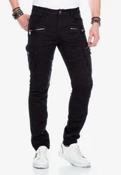 Cipo & Baxx Cargohose Herren Cargo Jeans Hose Schwarz