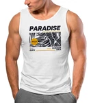 Neverless Tanktop Herren Paradise Unlimited Motiv Rosa/Gelb/Weiß/Dunkelblau/Grün/Braun/Rot