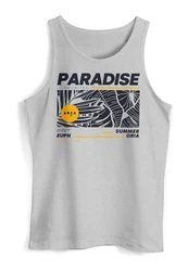 Neverless Tanktop Herren Paradise Unlimited Motiv Grau/Hellgrau/Braun/Orange
