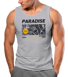 Neverless Tanktop Herren Paradise Unlimited Motiv Grau/Hellgrau/Braun/Orange