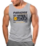 Neverless Tanktop Herren Paradise Unlimited Motiv Grau/Hellgrau/Braun/Orange