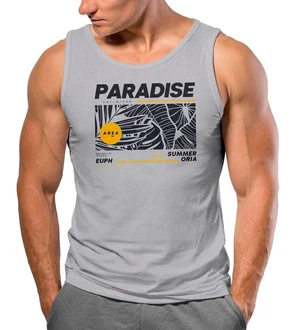 Neverless Tanktop Herren Paradise Unlimited Motiv Grau/Hellgrau/Braun/Orange