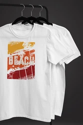 Neverless Print-Shirt Herren T-Shirt Sommer Venice Beach Surfing Motiv Aufdruck Strand Orange/Gelb/Weiß/Beige/Blau/Creme