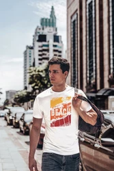 Neverless Print-Shirt Herren T-Shirt Sommer Venice Beach Surfing Motiv Aufdruck Strand Orange/Gelb/Weiß/Beige/Blau/Creme