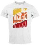 Neverless Print-Shirt Herren T-Shirt Sommer Venice Beach Surfing Motiv Aufdruck Strand Orange/Gelb/Weiß/Beige/Blau/Creme