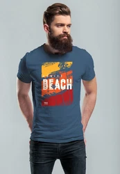 Neverless Print-Shirt Herren T-Shirt Sommer Venice Beach Surfing Motiv Aufdruck Strand Blau/Dunkelblau