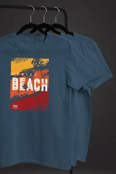 Neverless Print-Shirt Herren T-Shirt Sommer Venice Beach Surfing Motiv Aufdruck Strand Blau/Dunkelblau