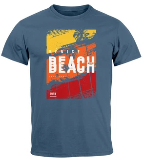 Neverless Print-Shirt Herren T-Shirt Sommer Venice Beach Surfing Motiv Aufdruck Strand Blau/Dunkelblau Neverless Print-Shirt Herren T-Shirt Sommer Venice Beach Surfing Motiv Aufdruck Strand Blau/Dunkelblau