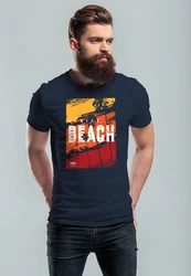 Neverless Print-Shirt Herren T-Shirt Sommer Venice Beach Surfing Motiv Aufdruck Strand Dunkelblau/Blau