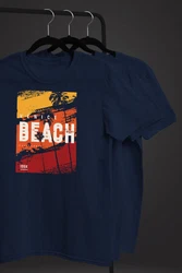 Neverless Print-Shirt Herren T-Shirt Sommer Venice Beach Surfing Motiv Aufdruck Strand Dunkelblau/Blau