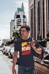 Neverless Print-Shirt Herren T-Shirt Sommer Venice Beach Surfing Motiv Aufdruck Strand Dunkelblau/Blau
