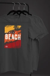 Neverless Print-Shirt Herren T-Shirt Sommer Venice Beach Surfing Motiv Aufdruck Strand Schwarz/Beige