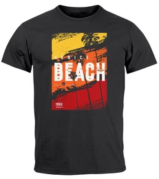 Print-Shirt Herren T-Shirt Sommer Venice Beach Surfing Motiv Aufdruck Strand mit Print