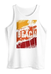 Neverless Tanktop Herren Sommer Venice Beach Surfing Motiv Gelb/Rosa/Weiß/Orange