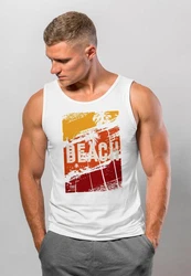Neverless Tanktop Herren Sommer Venice Beach Surfing Motiv Gelb/Rosa/Weiß/Orange