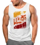 Neverless Tanktop Herren Sommer Venice Beach Surfing Motiv Gelb/Rosa/Weiß/Orange