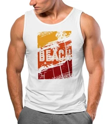 Neverless Tanktop Herren Sommer Venice Beach Surfing Motiv Gelb/Rosa/Weiß/Orange