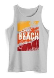 Neverless Tanktop Herren Sommer Venice Beach Surfing Motiv Orange/Gelb/Grau/Dunkelgrau/Beige/Hellblau