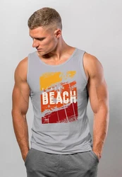 Neverless Tanktop Herren Sommer Venice Beach Surfing Motiv Orange/Gelb/Grau/Dunkelgrau/Beige/Hellblau