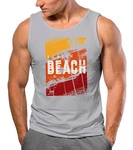 Neverless Tanktop Herren Sommer Venice Beach Surfing Motiv Orange/Gelb/Grau/Dunkelgrau/Beige/Hellblau